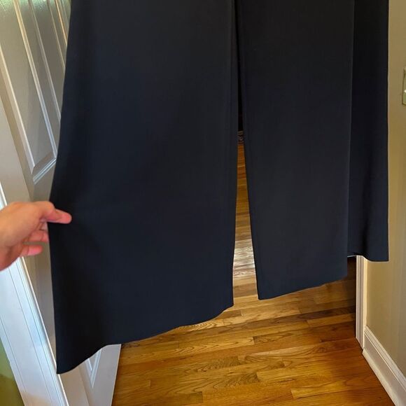 $565 EUC Rena Lange Wide Leg Black Crepe Pant US Size 10 - Picture 3 of 4